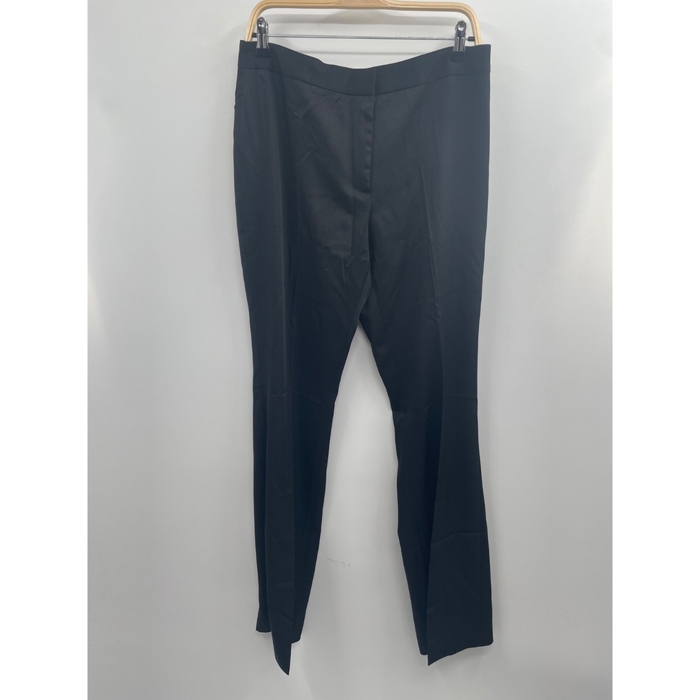 NWOT Design Collection Straight-Leg Dress Pants Women's 12 Black Zip Fly Preppy